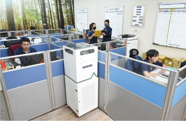 辦公空間空氣清淨機安裝實例